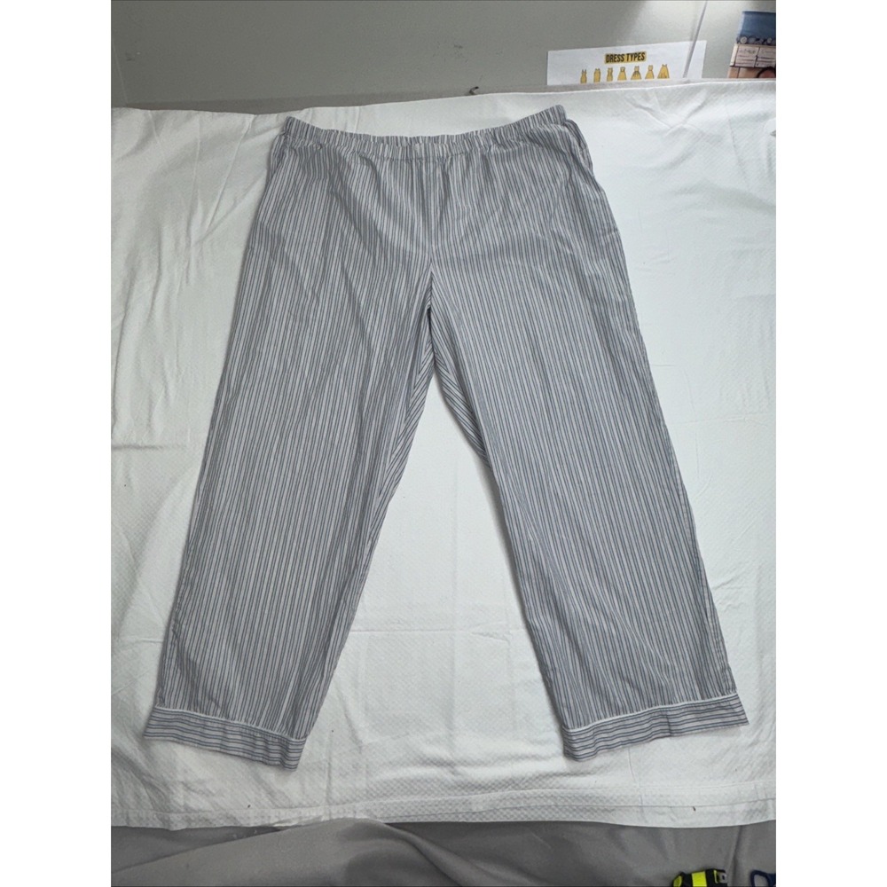 Haven Well Within Women XXL Pajama Pants Blue Stripes‎